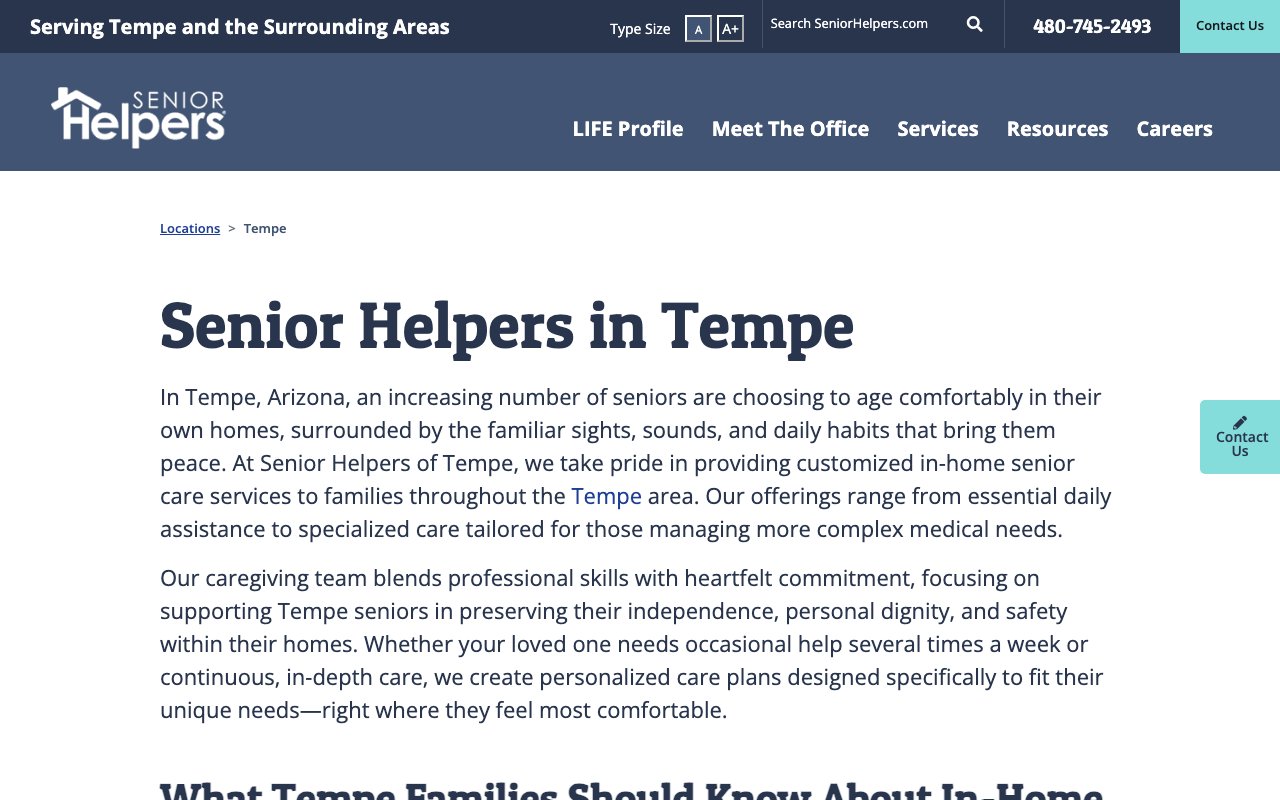 Senior Helpers of Tempe — homepage