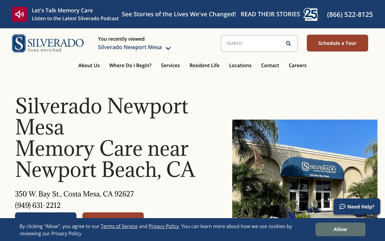 Silverado Newport Mesa — homepage