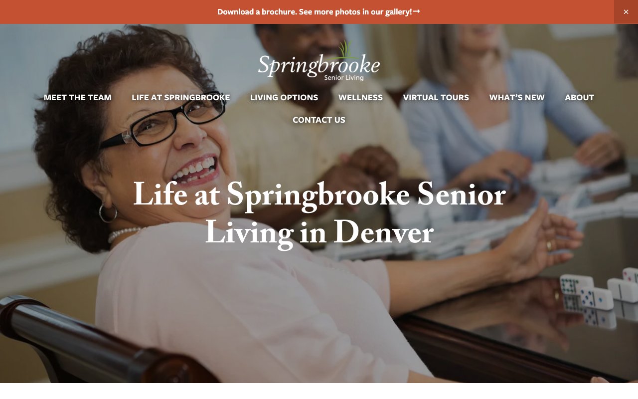Springbrooke Senior Living — homepage