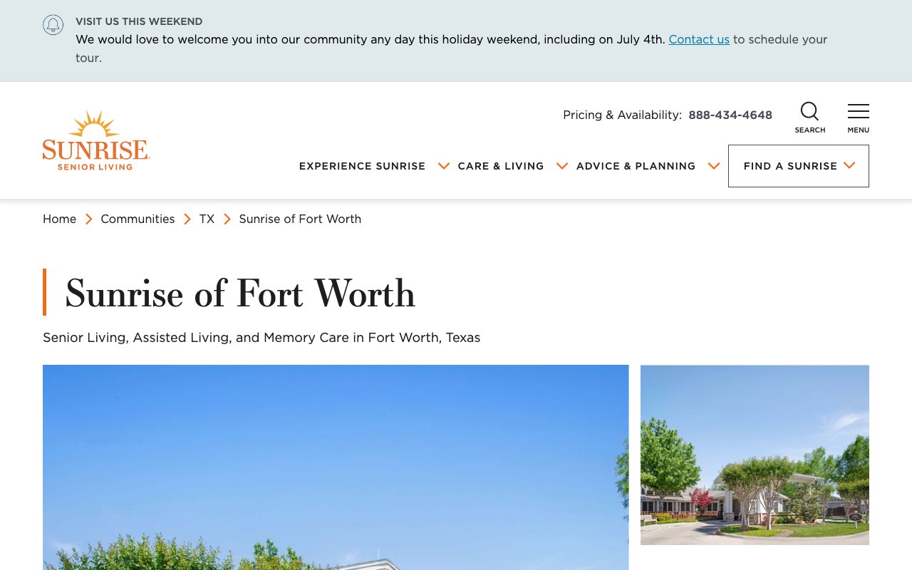 Sunrise of Fort Worth — homepage
