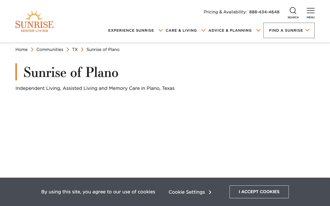 Sunrise of Plano — homepage
