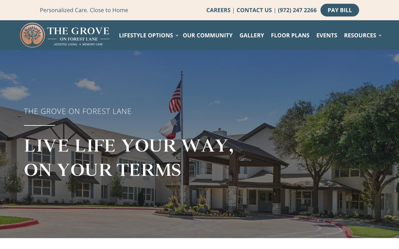 The Grove on Forest Lane — homepage