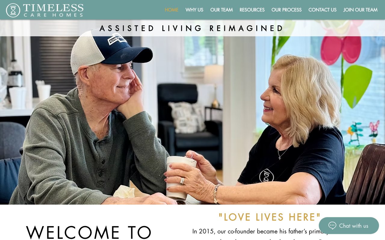 Timeless Care Homes — homepage