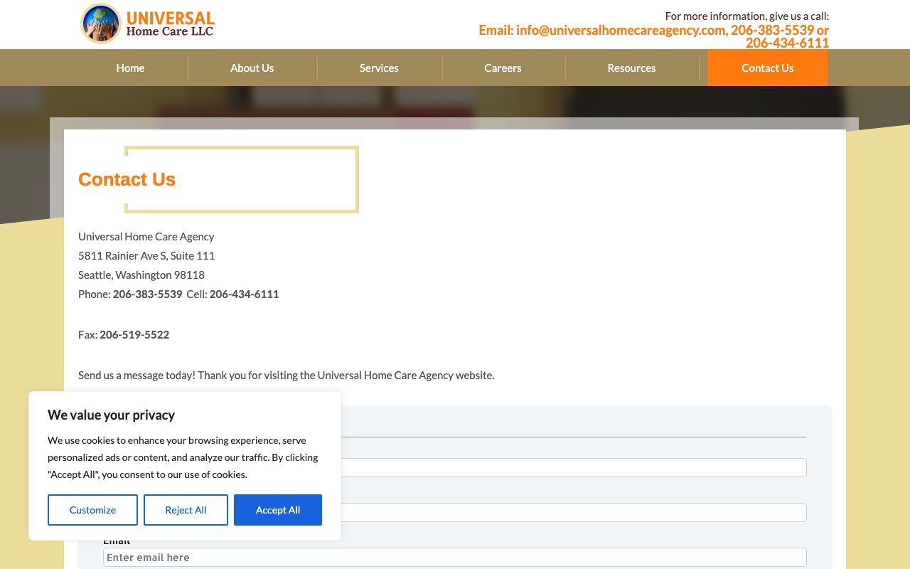UNIVERSAL HOME CARE LLC — homepage