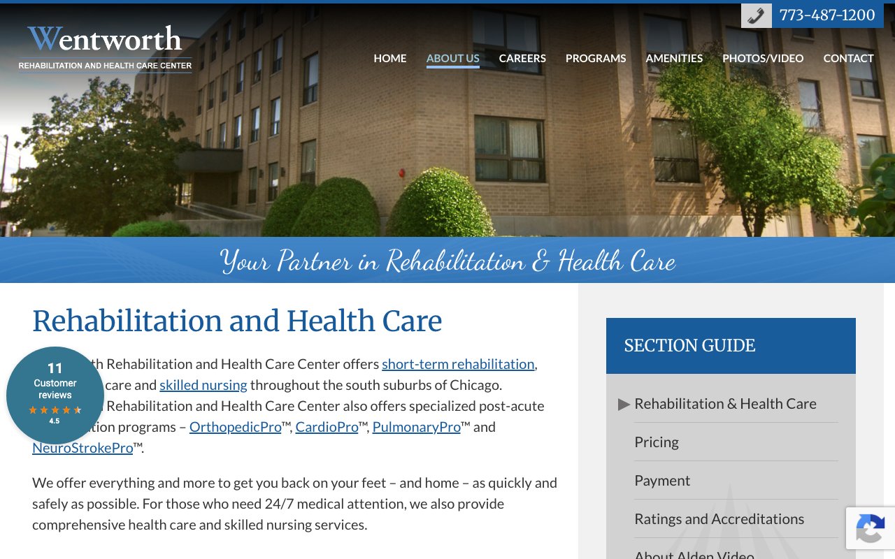 Wentworth Rehabilitation and Health Care Center — homepage